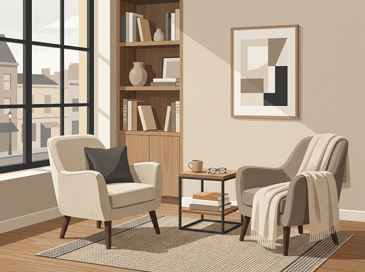 A calm therapy consultation room
